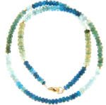  Colier din Apatit Mixt Natural Disc 1, 5-3 x 4-6 mm - Accesorii Gold Filled - Argint 925