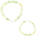  Bratara din Prehnit Natural Oval Fatetat 8-9 x 7-9 mm - Diametru 52 mm - Accesorii Argint 925