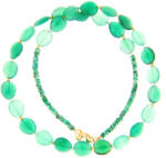  Colier din Onix Verde Picatura Fatetate 10x8 mm - Smarald Disc 2x3 mm - Accesorii Gold Filled