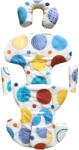 Deseda Set perne din bumbac pentru scaun auto copii si bebelusi deluxe - buline colorate
