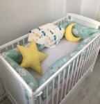 Deseda Set de 6 bucati perne lungi protectii laterale patut 120x60 cm deseda norisori vernil