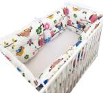 Deseda Set de 6 bucati aparatori protectii laterale patut 140x70 cm deseda bufnite colorate