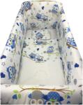 Deseda Lenjerie de patut bebelusi 120x60 cm cu aparatori maxi bufnite albastre Lenjerii de pat bebelusi‎, patura bebelusi