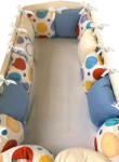 Deseda Set pernute pufoase aparatori laterale protectii pat 120x60 cm deseda buline colorate