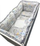 Deseda Set de 6 bucati aparatori protectii laterale patut 140x70 cm deseda ursuleti somnorosi gri