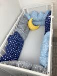 Deseda Set 6 aparatori patut pernute norisori cu luna deseda albastru pat 120x60 cm