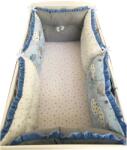 Deseda Set de 6 bucati aparatori protectii laterale patut 120x60 cm deseda gri-norisori-stelute albastre