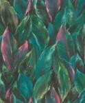  A festő ecsetjéről - dekoratív művészi levelek zöld rózsaszín/lila türkiz fekete tapéta (537352)