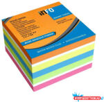 Info Notes Jegyzettömb öntapadó, 75x75mm, 450lap, Info Notes intenzív narancs, sárga, kék, zöld, pink (5654-53) - nyomtassotthon