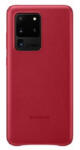 Samsung G988 Galaxy S20 Ultra gyári Leather Cover hátlap védőtok, piros EF-VG988LRE