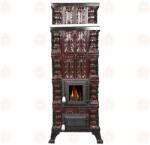 eSemineu Brown 5R terracotta wood-burning stove with marble 8.5 kW