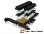 RaidSonic IcyBox IB-PCI215M2-HSL S-ATA és NVMe 2x M. 2 SSD to PCI-E PCI Express x4 adapter kártya