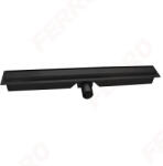 FERRO Super Slim Pro rozsdamentes burkolható zuhanyfolyóka polírozott ráccsal 80 cm, matt fekete OLSP1-80-BL (OLSP1-80-BL)
