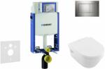 Geberit Kombifix - Modul pentru WC suspendat cu clapetă Sigma20, crom lucios/crom mat + Villeroy Boch - WC și capac, DirectFlush, SoftClose, CeramicPlus 110.302. 00.5 NB6 (110.302.00.5 NB6)