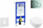 Geberit Duofix - Modul pentru WC suspendat cu clapetă Sigma01, crom lucios + Villeroy Boch - WC și capac, DirectFlush, SoftClose, CeramicPlus 111.355. 00.5 NI2 (111.355.00.5 NI2)