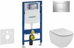 Geberit Duofix - Modul pentru WC suspendat cu clapetă Sigma30, crom lucios/crom mat + Ideal Standard Tesi - WC și capac, Aquablade, SoftClose 111.300. 00.5 NU6 (111.300.00.5 NU6)