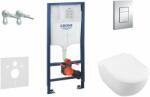 GROHE Rapid SL - Set de instalare încastrată, toaletă și capac Subway 2.0, DirectFlush, SoftClose, CeramicPlus și clapetă Skate Cosmo, crom 38528SET-KI (38528SET-KI)