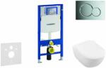 Geberit Duofix - Modul pentru WC suspendat cu clapetă Sigma01, crom lucios + Villeroy Boch - WC și capac, DirectFlush, SoftClose, CeramicPlus 111.300. 00.5 NI2 (111.300.00.5 NI2)