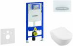 Geberit Duofix - Modul pentru WC suspendat cu clapetă Sigma50, alb alpin + Villeroy Boch - WC și capac, DirectFlush, SoftClose, CeramicPlus 111.300. 00.5 NI8 (111.300.00.5 NI8)