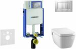 Geberit Kombifix - Modul pentru WC suspendat cu clapetă Sigma20, crom mat/crom + Tece One - toaletă cu funcție bideu și capac, Rimless, SoftClose 110.302. 00.5 NT7 (110.302.00.5 NT7)