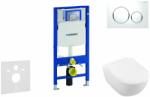 Geberit Duofix - Modul pentru WC suspendat cu clapetă Sigma20, alb/crom lucios + Villeroy Boch - WC și capac, DirectFlush, SoftClose, CeramicPlus 111.300. 00.5 NI4 (111.300.00.5 NI4)