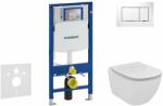Geberit Duofix - Modul pentru WC suspendat cu clapetă Sigma30, alb/crom lucios + Ideal Standard Tesi - WC și capac, Aquablade, SoftClose 111.300. 00.5 NU5 (111.300.00.5 NU5)
