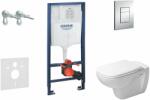 GROHE Rapid SL - Set de instalare încastrată, toaletă și capac D-Code, Rimless, SoftClose, clapetă Skate Cosmo, crom 38528SET-KK (38528SET-KK)