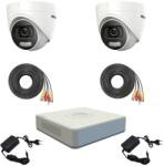 Hikvision Sistem supraveghere profesional Hikvision Color Vu 2 camere 5MP IR20m, DVR 4 canale, full accesorii SafetyGuard Surveillance