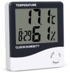 Hessa Termometru si Higrometru cu Ceas Digital de Camera si Alarma, Afiseaza Temperatura, Umiditatea si Ora