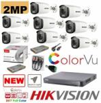 Hikvision Kit supraveghere 8 camere profesional Hikvision 2mp Color Vu cu IR 40m (color noapte ) , accesorii incluse SafetyGuard Surveillance