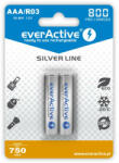 everActive Silver 800 750mAh (AAA / R03) Mikró Újratölthető Elem / Ni-MH Akkumulátor (2db)