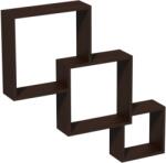 Velano Fali polc modulos összefonódó négyzet wenge (3db-os) (67314)