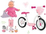 Smoby Set bicicletă educativă cu coș Corolle Comfort Smoby cu păpușa Eloise și accesorii 36 cm (SM770125-3)