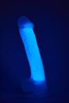 DreamToys Dildo Realist Medium Glow in the Dark, Silicon Moale, Mov, 19 cm Dildo