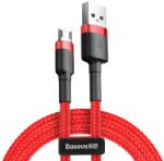 Baseus Cafule Nylon harisnyázott USB/Micro USB kábel QC3.0 1.5A 2m fekete/piros