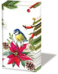 Ambiente Karácsonyi papírzsebkendő - Bird on Poinsettia (VR-32214640)