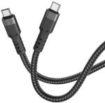 hoco. U110 USB Type-C adat- és töltőkábel 60W, fekete, 1.2m