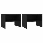 vidaXL Noptiere, 2 buc. , negru, 40 x 30 x 30 cm, PAL (800066) - izocor