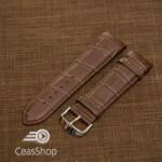  Curea piele capat curbat maro inchis 24mm - 43364