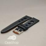  Curea piele GRAND PRIX albastra cusaturi albe 24mm - 37005