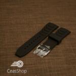  Curea silicon neagră capat curbat 22mm - 43397