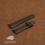 Curea piele MILANO neagra, captusita, cusaturi albe 20mm - 33587