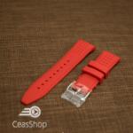  Curea silicon roșie capat curbat 24mm - 43394