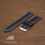  Curea piele vitel handmade albastru inchis XL 22mm - 50521