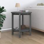 vidaXL Măsuță de cafea, gri, Ø 55x60 cm, lemn masiv de pin (822354) Masa de cafea