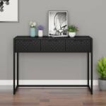 vidaXL Masă consolă, negru, 106x35x75 cm, oțel (335892)