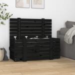 vidaXL Cutie de depozitare, negru, 91x40, 5x42 cm, lemn masiv de pin (825002)
