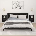 vidaXL Rafturi noptiere de perete, 2 buc. , negru, lemn masiv de pin (824772) Raft