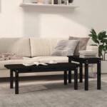 vidaXL Set măsuțe de cafea, 2 piese, negru, lemn masiv de pin (822366) Masa de cafea