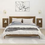 vidaXL Rafturi noptiere de perete, 2 buc. , maro miere, lemn masiv pin (824771) Raft